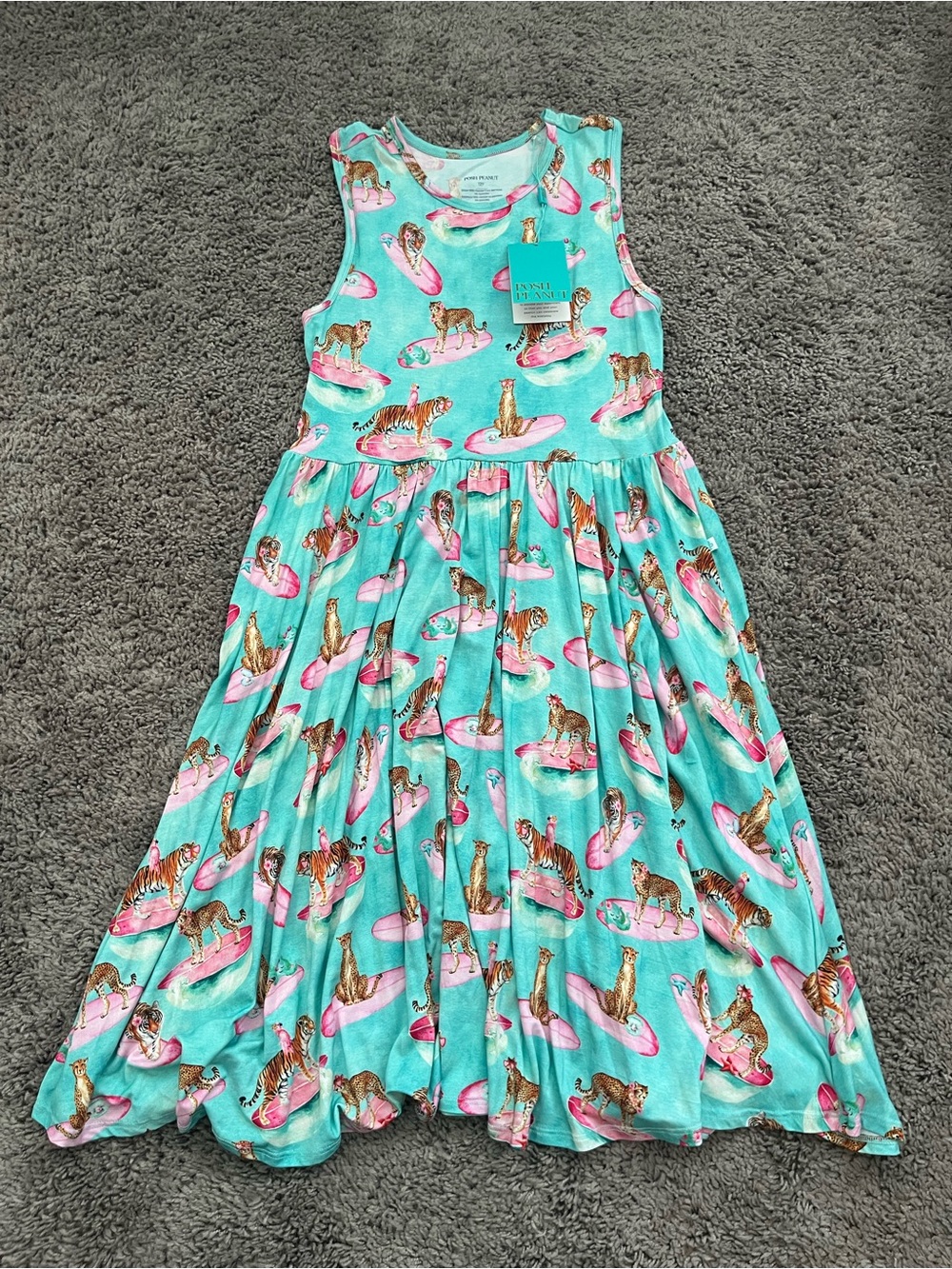 Posh Peanut Twirl Dress - Kimmy - Turquoise- Tiger - Size 12 NWT
